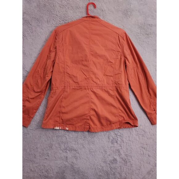 LL Bean Jacket Womens Medium Petite Utility Cargo Full Zip Pockets Salmon SPOTS - Picture 9 of 12